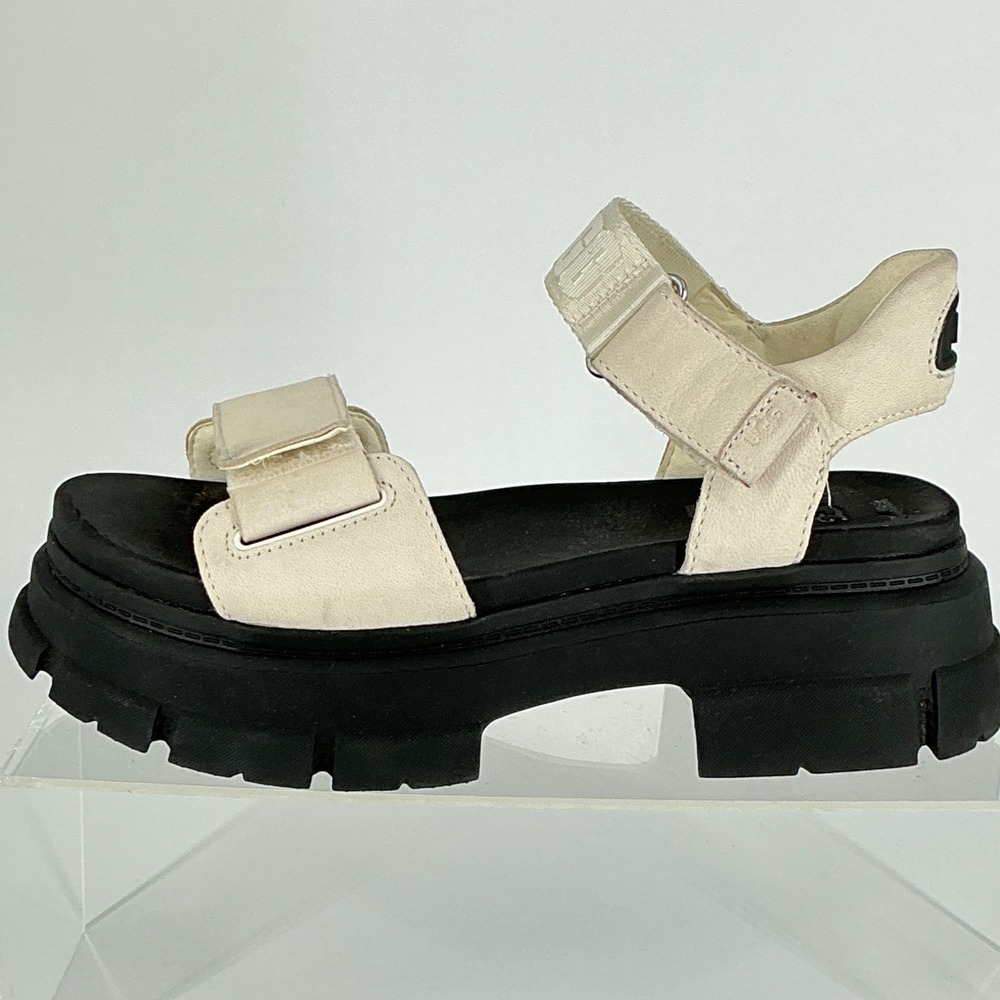 UGG Womens Size 9 Slide White Leather Chunky Lug Platform Sandal NEW Ashton $187 - Picture 12 of 15